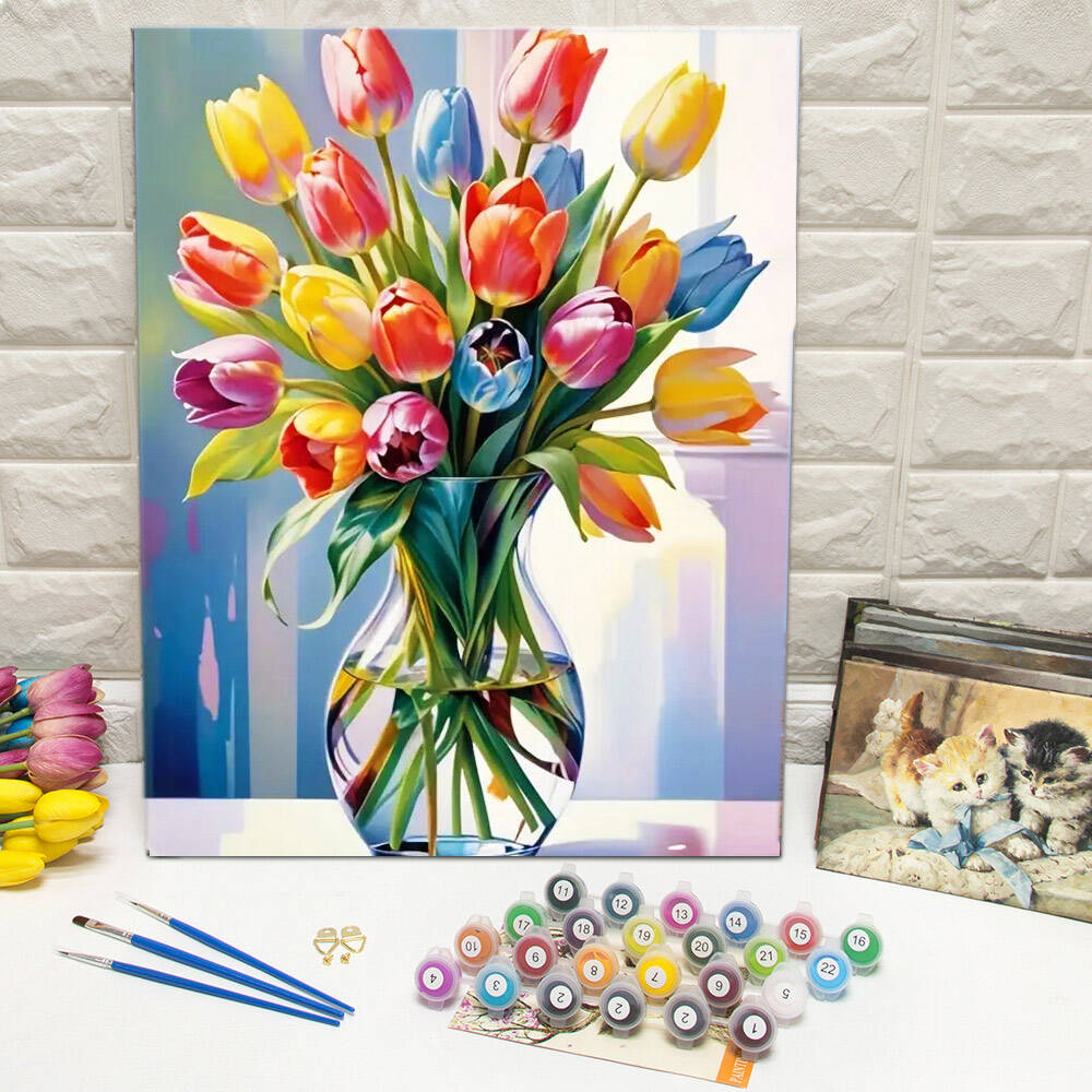 Florist Supply Vases - Momoart Neuheiten-Farbset für Erwachsene, Tulpenblume, DIY-Malerei