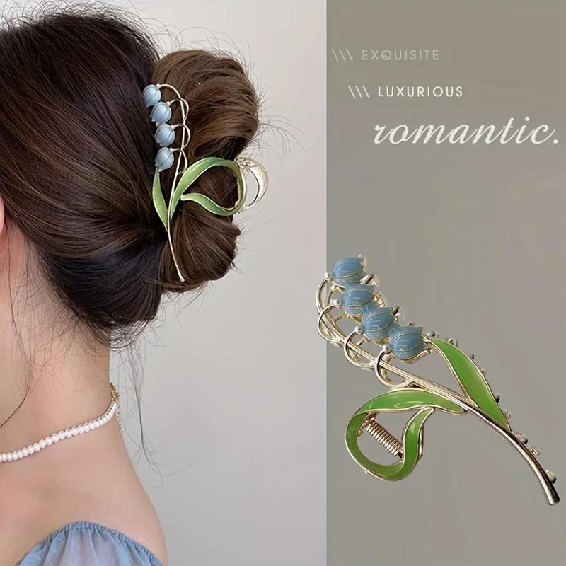 Supply Florist - 1 Stück Glockenorchideen-Blumen Haarschmuck, Großer Premium-Haarklammer