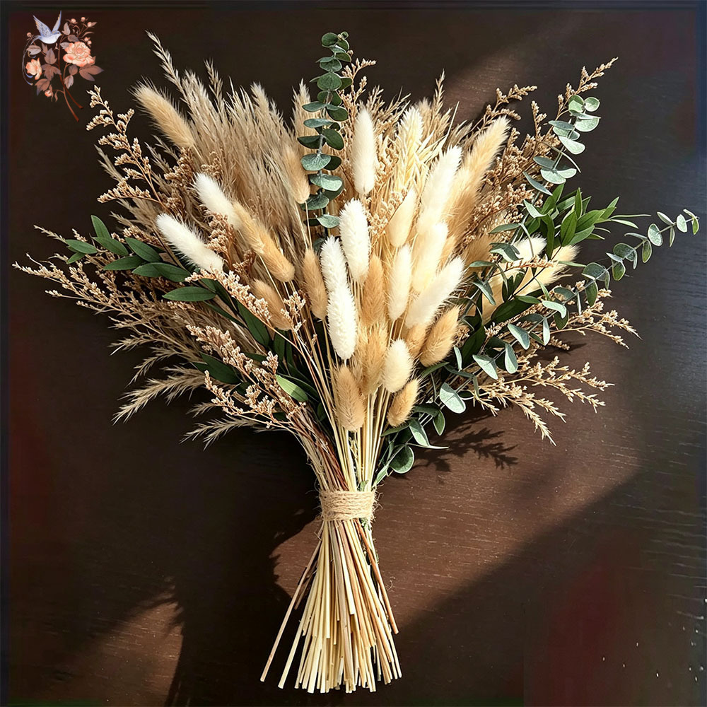 Eucalyptus Preserved - 80 Stück natürliche getrocknete Blumen, Pampasgras,